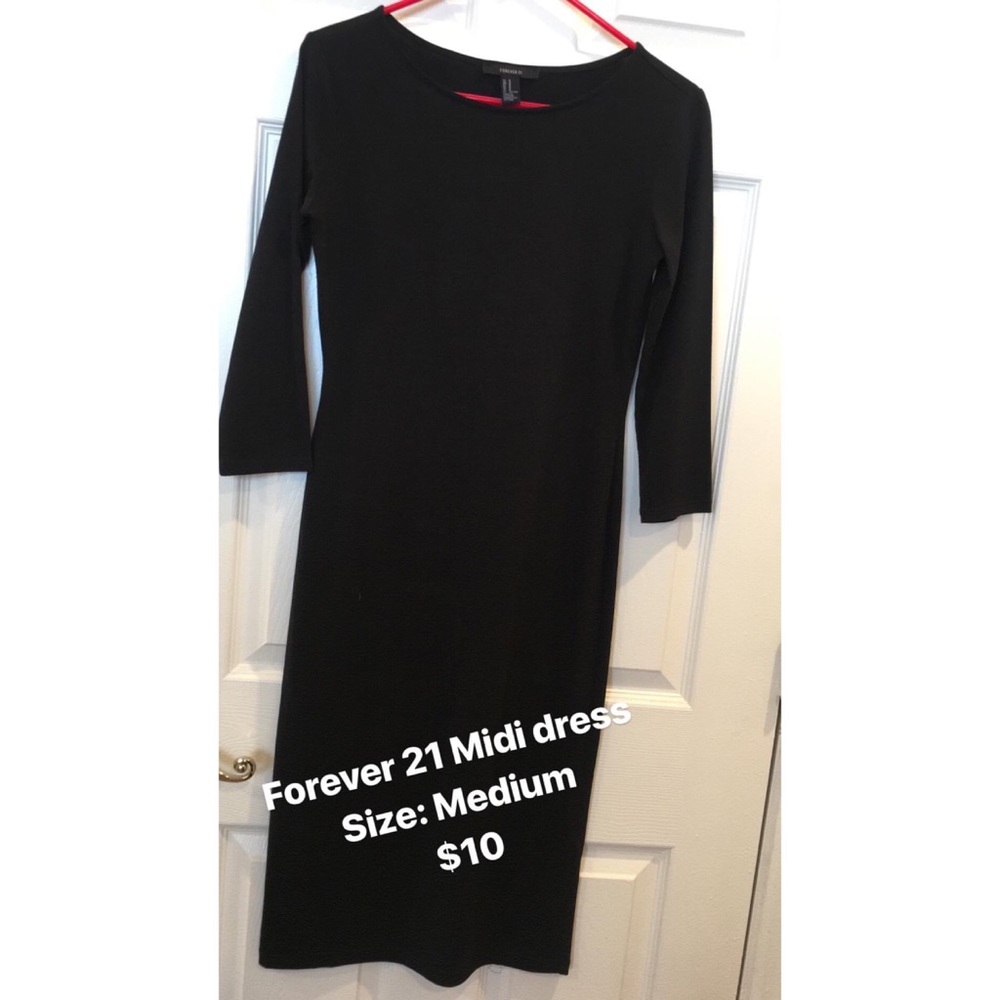Black Forever 21 Midi Dress